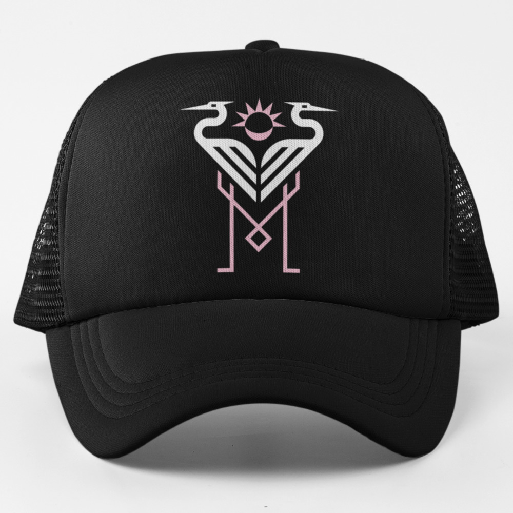 NEW Inter Miami Logo Elements Foam Trucker Mesh Snapback Hat BLACK